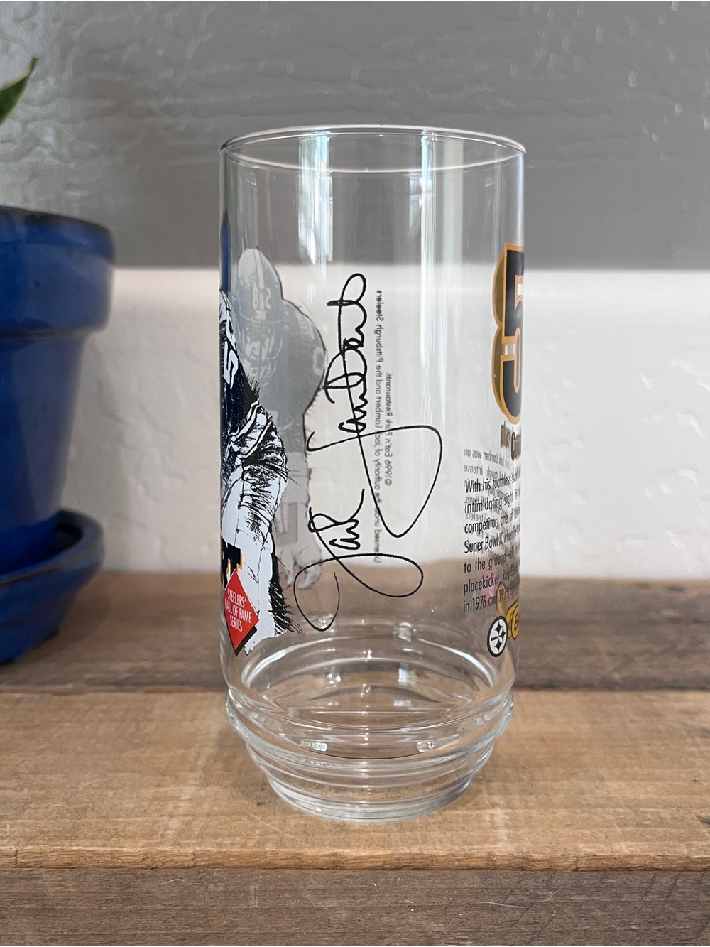 Vintage 1996 Pittsburgh Steelers Jack Lambert Eat'n Park Glass HOF Series - Picture 2 of 5